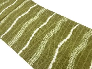 絞りよろけ横縞模様全通袋帯